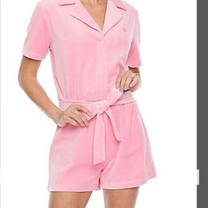 Juicy Couture. Short Sleeve velour belted romper